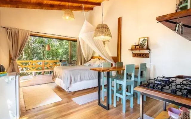 Cabana aconchegante em bombinhas.