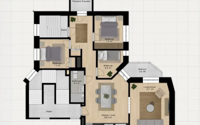 Sanders Shield - 3 Bedroom Apartment With Balcony