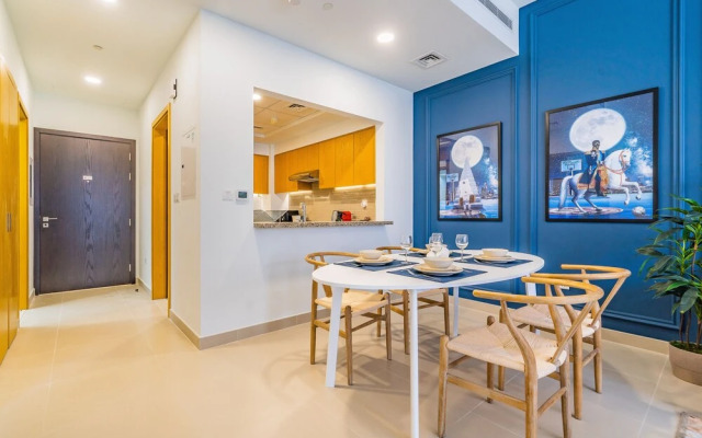 Monty Holiday Home - Serene & Modern Apartment With Burj Khalifa View