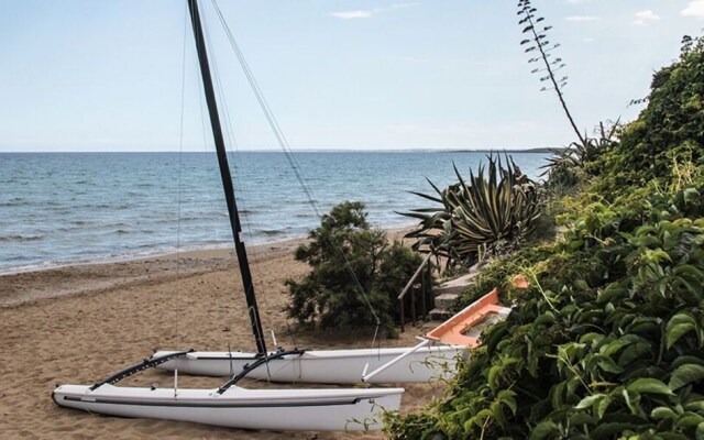 Casa la conchiglia sulla spiaggia