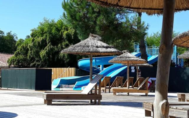 Mobil home climatisé camping la lande avec piscine Mimizan