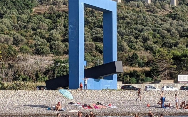 Apartment window on the sea