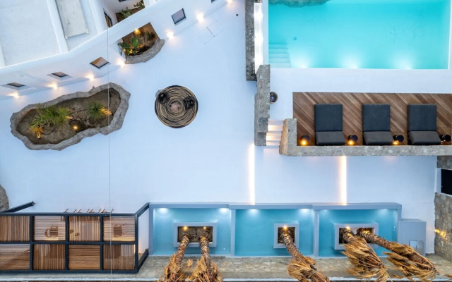 Mykonos Town Black Villa with Cave Heated Pool