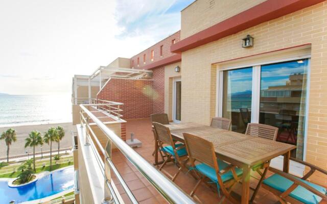 2 bedrooms appartement at Roquetas de Mar 10 m away from the beach with sea view shared pool and furnished terrace