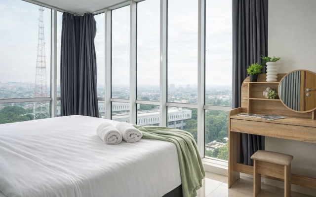 2Br Apartment With Service Room And Sofa Bed At Woodland Park Residence – Guest Rooms – Jakarta