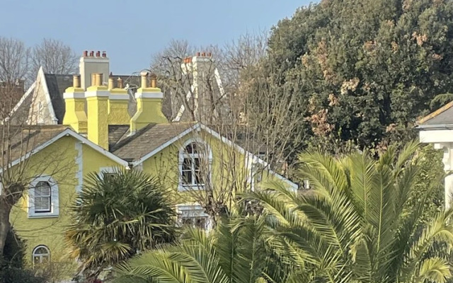 Between the beach and the shops