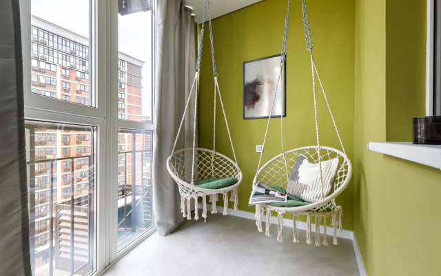 Стильная квартира с качелями в ЖК Самолет