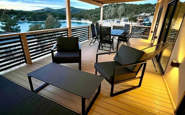 Tranquil Tides Drage Mobile Home With Terrace and Sea View