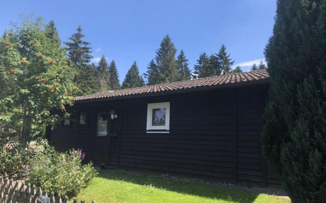 Wooden bungalow with oven, in Oberharz near a lake