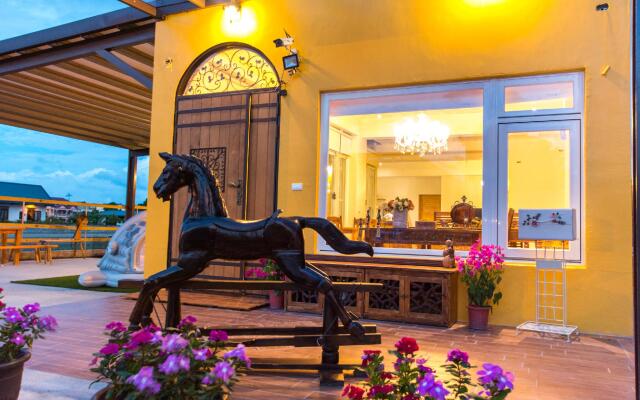colorful wooden horse homestay
