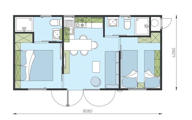 Mediteran kamp Mobile Homes in Camping Klenovica