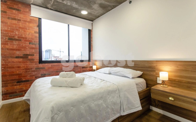 Apartamento de cabaña rústica con cama King 1D009