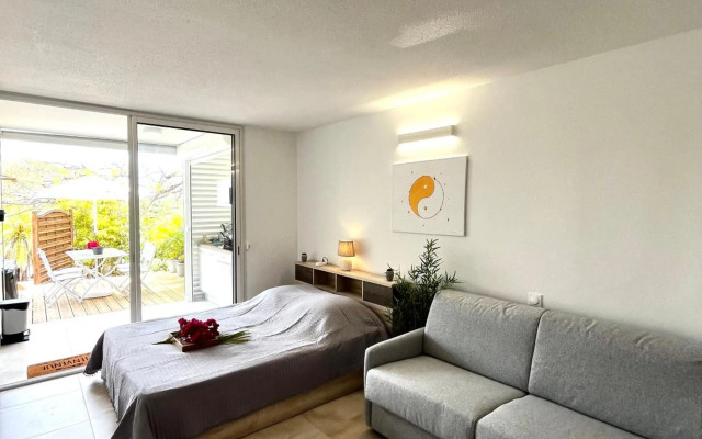 NOUVEAU studio chaleureux avec jacuzzi privé & piscine