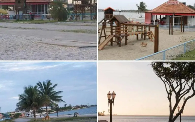 Suíte com varanda vista piscina