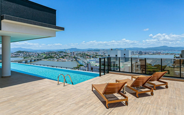 Vista mar em condomínio com foodhall Toptower#CA47