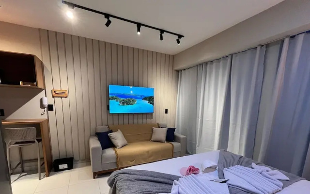 Flat luxo com varanda gourmet no Makia