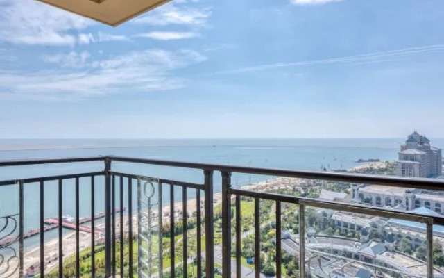 A small building near the sea