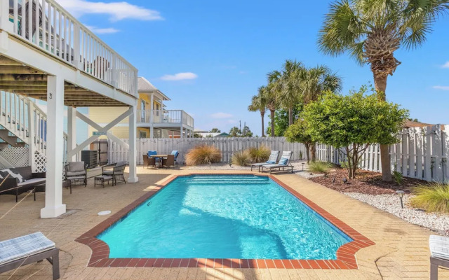 Seafoam Beautiful 3BR Home With Heated Private Pool - 4 Min Walk to Beach!