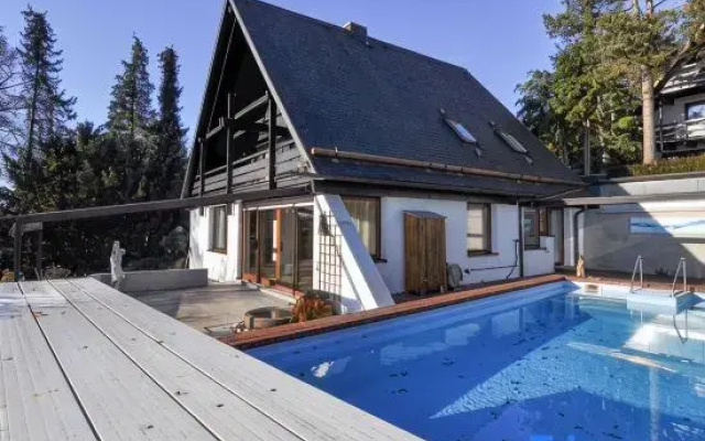 Vacation villa with a pool and a view