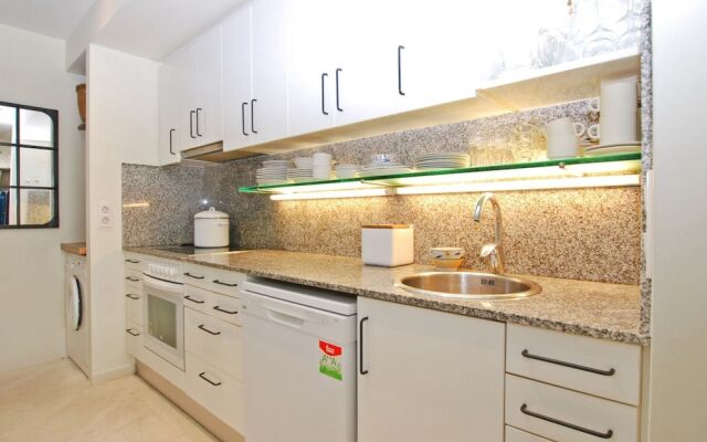 Blue fridge apartment