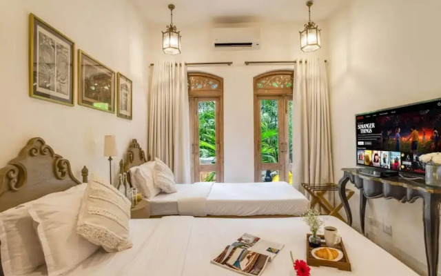 4bhk Villa in Siolim Pool Lush Forest View