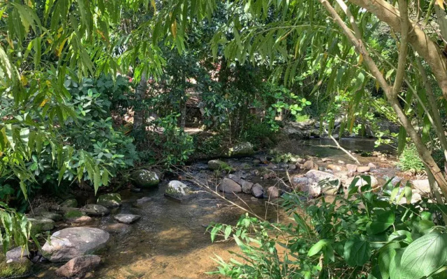 Apartamento com cachoeira no quintal