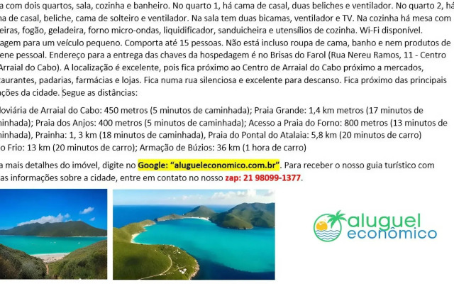 Casa Praia dos Anjos Aluguel Economico