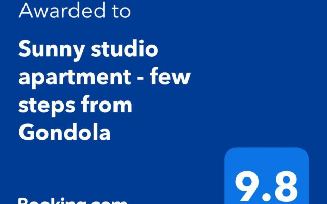 Sunny studio apartment - few steps from Gondola