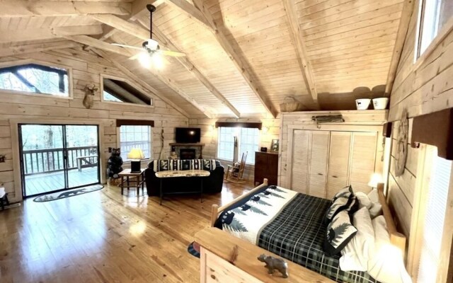 Perfectly Private! Hot Tub, King Sized Bed, Grill, Washer/dryer, and Motorcycle Friendly! Studio Cabin by Redawning