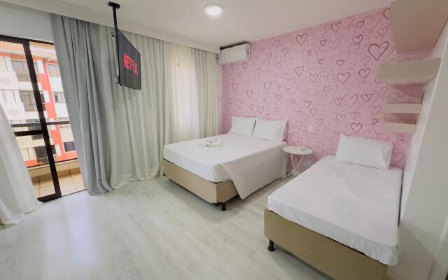 Flat Rosa encantador vista lago