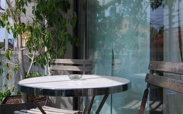 Blue fridge apartment