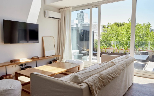 Unique triplex with rooftop private use