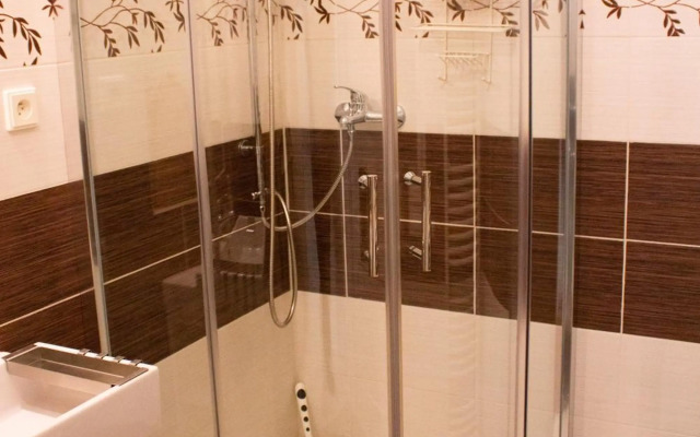 Blue apartment in beautiful English style garden with atmosphere