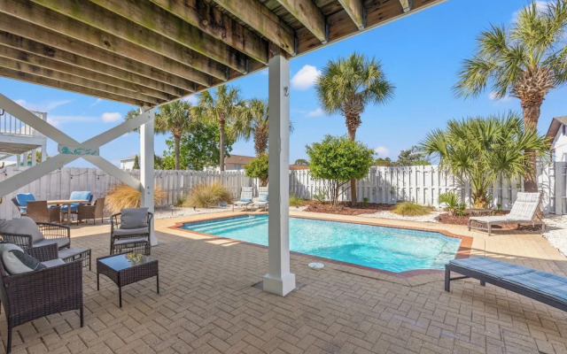 Seafoam Beautiful 3BR Home With Heated Private Pool - 4 Min Walk to Beach!