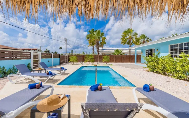 House of Joy Palapa Pool Near Eagle Beach