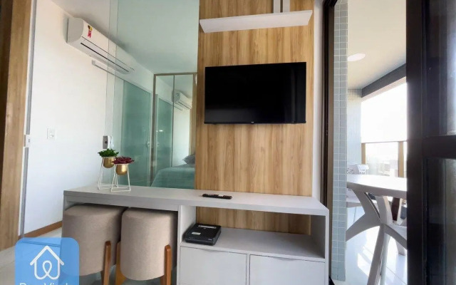 Studio luxuoso com bela vista mar no Smart Barra