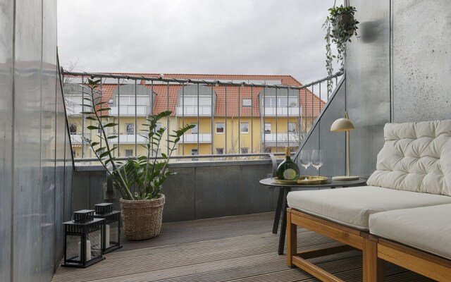 City-Apartment, Balkon & Parkplatz