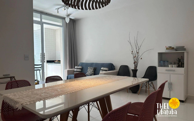 Apto completo e confortável com roupa de cama nas Toninhas  Condomínio Lumière