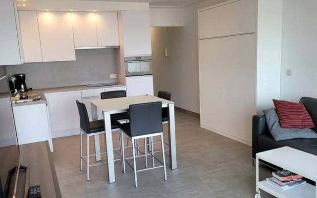 Studio 105 op zeedijk met frontaal zeezicht 1ste verdiep