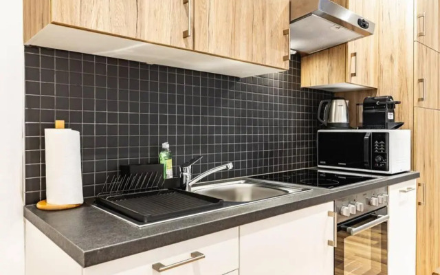 Modern apartment next to subway station