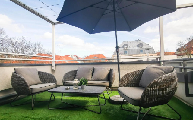 Leipzig Residenz Goethe Apartment mit Whirlpool und 2 Dachterrassen