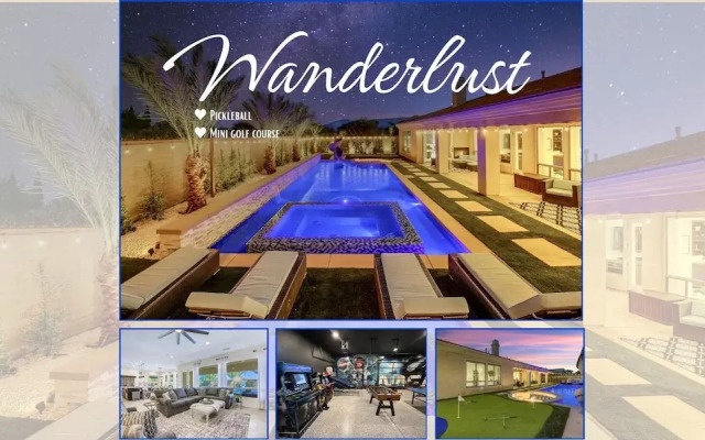 Wanderlust: Pool/spa, Waterslide, Firepit, Game Rm