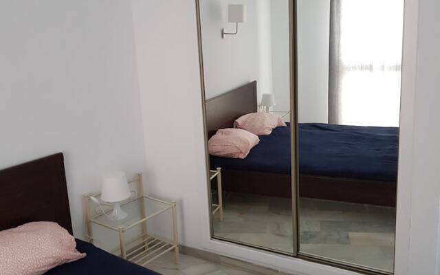 Sunny and spacious apartment with own entrance to pool