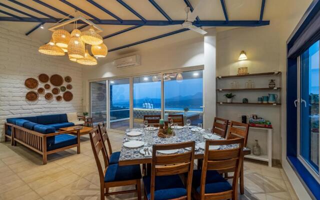 SaffronStays Kaia Waters by Kosha Villas, Pawna - Greek style villa with panoramic view of Pawna lake