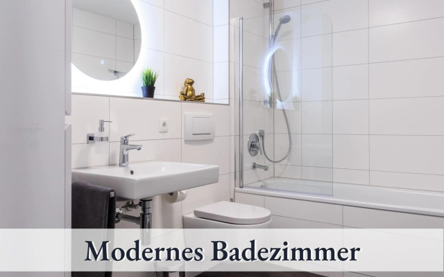 Apartment Black & White mit Sonnenbalkon und Parkplatz