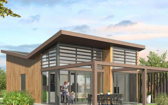 Detached Luxurious Lodge With Washingmachine, Near the Beach