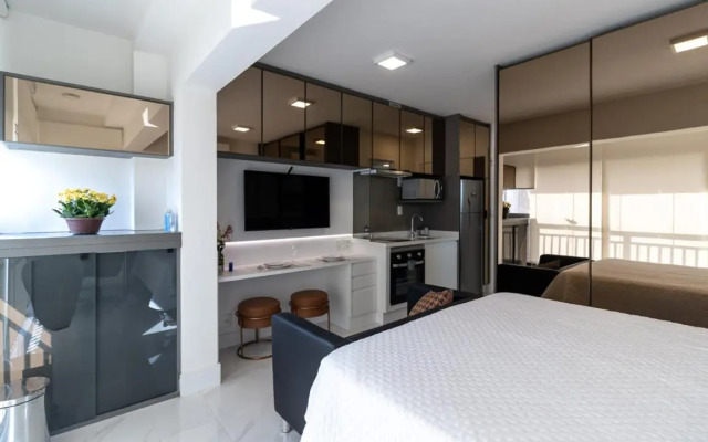 Studio de luxo mobiliado em Moema