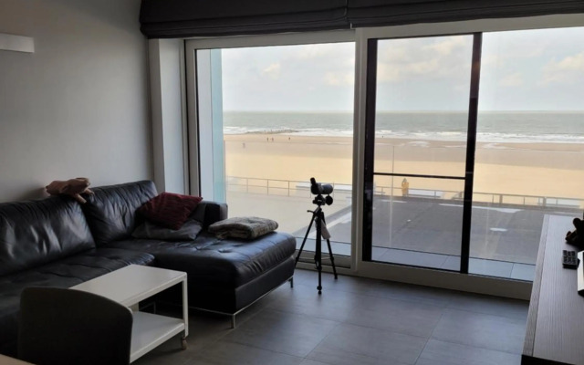 Studio 105 op zeedijk met frontaal zeezicht 1ste verdiep