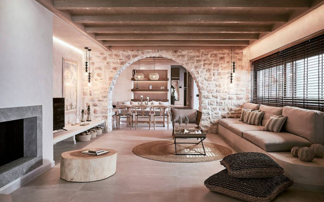 Beachfront villa with a heated pool