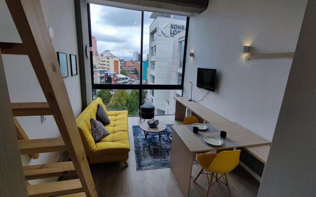 Loft moderno con vista a los cerros en Chapinero
